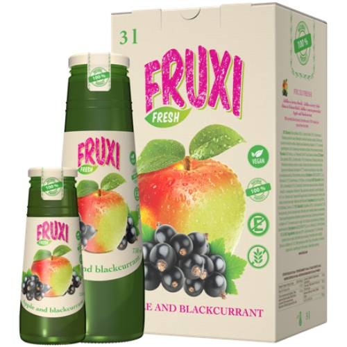 FRUXI FRESH jalbko a čierna ríbezľa 0,75 l, 0,25 l